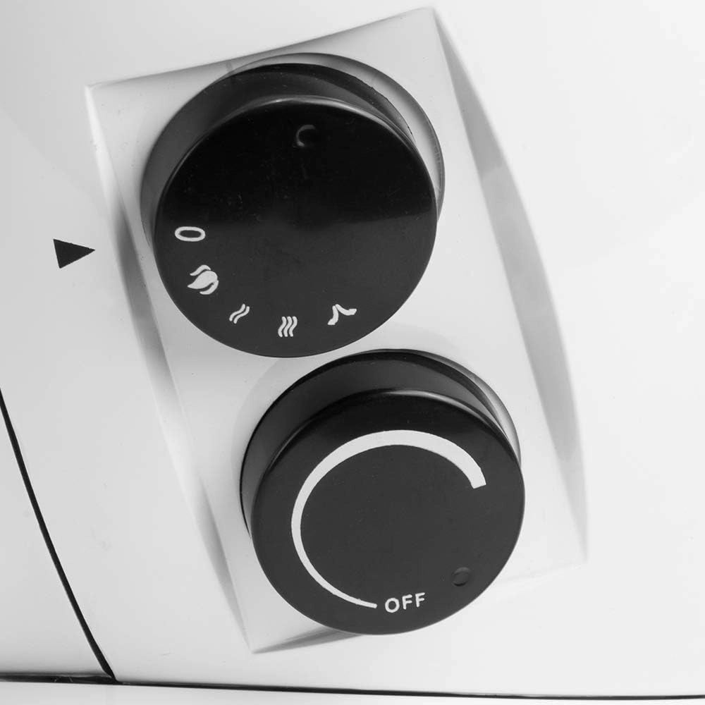 ® Camino Elettrico con Effetto Fiamma 1500W Ruotabile Termoventilatore Effetto Camino Portatile Caminetto Elettrico LED 2 Impostazioni di Calore