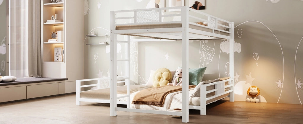 Letto a castello L - Xylo - 90x200 su 140x200 - Bianco