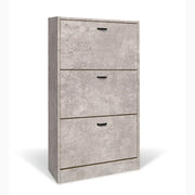 Scarpiera in Legno 3 Ante colore CEMENTO Mobiletto 18 Paia 63x24x115H cm (CD101-CE)