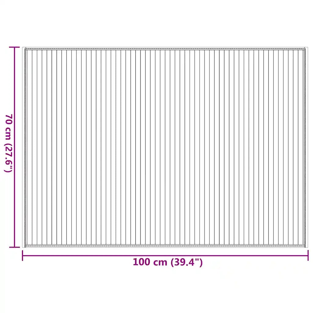 Tappeto Rettangolare Marrone 70x100 cm in Bambù 376866