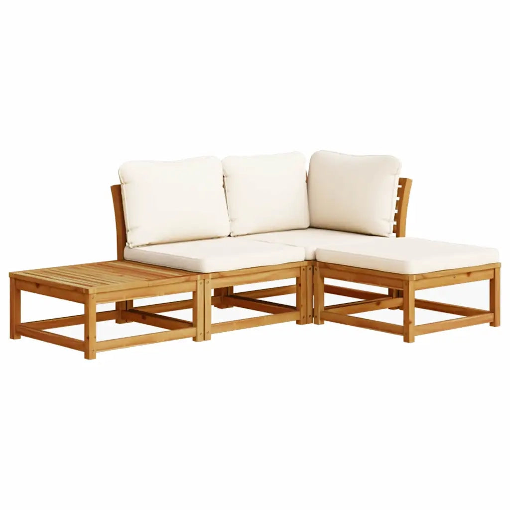 Set Salotto da Giardino 4pz con Cuscini Legno Massello Acacia 3214284