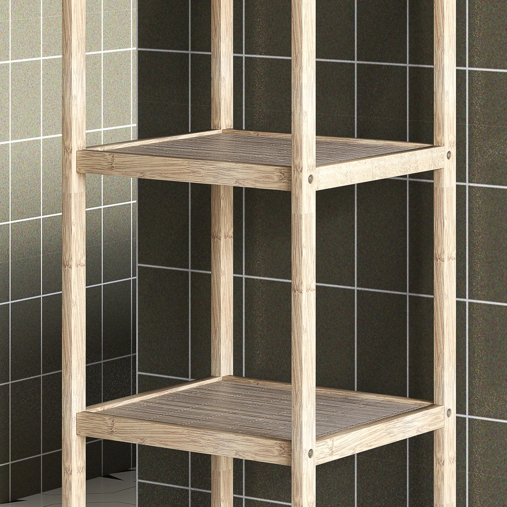 Mobile Bagno in Legno di Bamb¨´ con Antiribaltamento ¨C zephmum ¨C Legno 33x31x110 cm