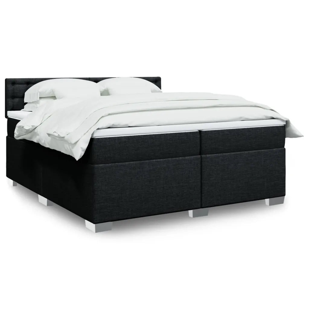 Giroletto a Molle con Materasso Nero 200x200 cm in Tessuto 3288311