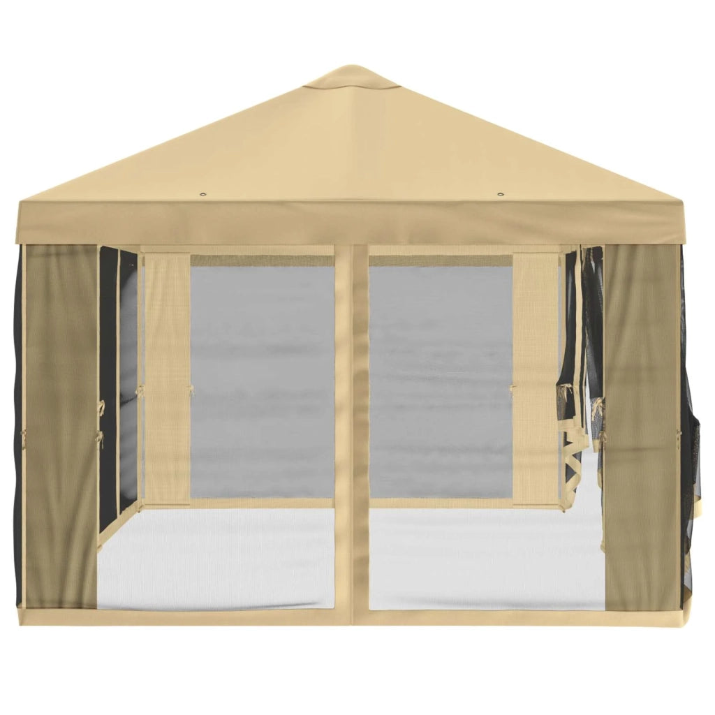 Copertura Gazebo con Pareti Laterali 6 x 3 m Crema Poliestere 900411