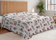 Copriletto Piquet Primavera Estate 100% Cotone Disegno Teddy - Matrimoniale - Beige