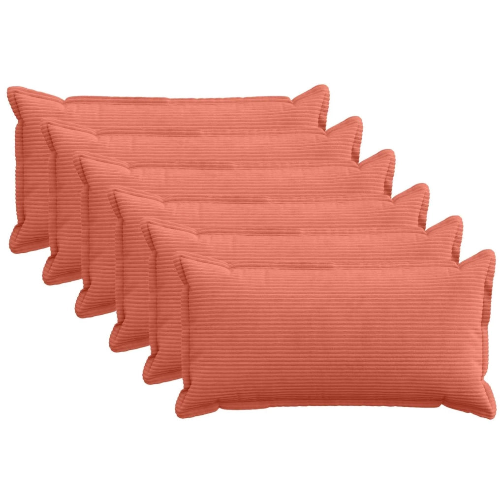 Federa 6 pz HOUTEN Rosso Arancio 40 x 70 cm corduroy 917823