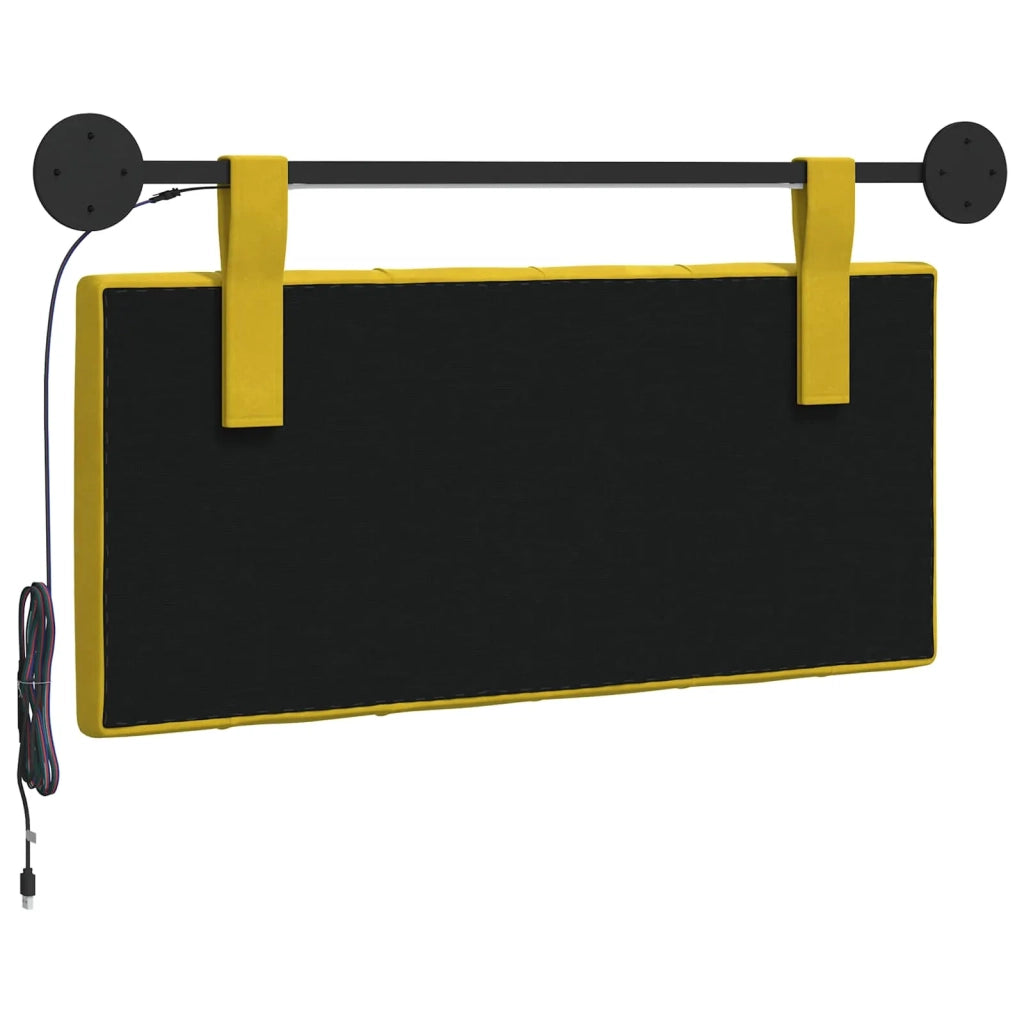 Testiera sospesa Con luce LED Giallo Velluto
