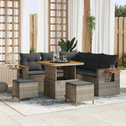 Set Divano da Giardino 8 pcs Grigio polyrattan 3363043