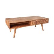 Tavolino basso SCANI 100 cm in legno di acacia massiccio verniciato stile scandinavo