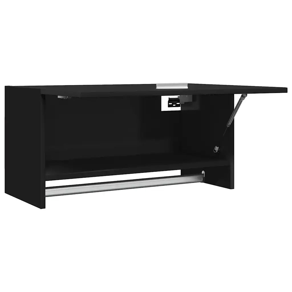 Armadio Nero 70x32,5x35 cm in Legno Multistrato 808243