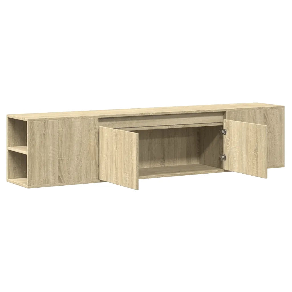 Mobile TV a Parete con LED Rovere Sonoma 180x31x39,5 cm 3307956