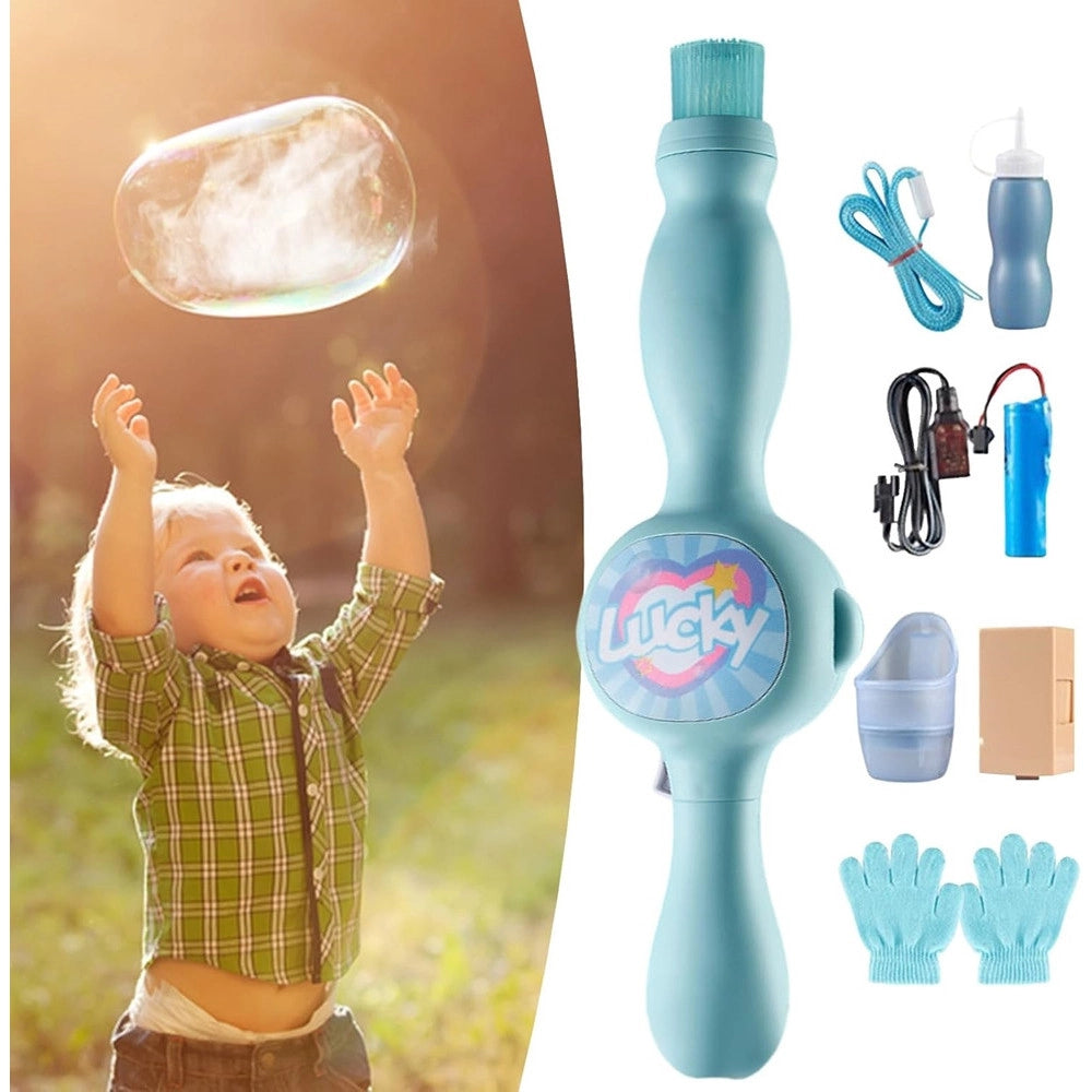 Trade Shop - Macchina Per Bolle Di Fumo Luce Colorata Per Feste Giocattolo Spiaggia Portatile Bambini -