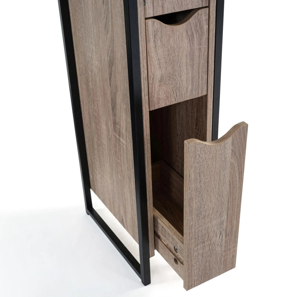 IDMarket - Mobili per WC a 3 ante con ripiani dal design industriale