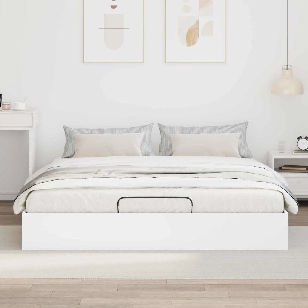 Letto ottomano Bianco 193 x 120 x 25 cm Truciolare