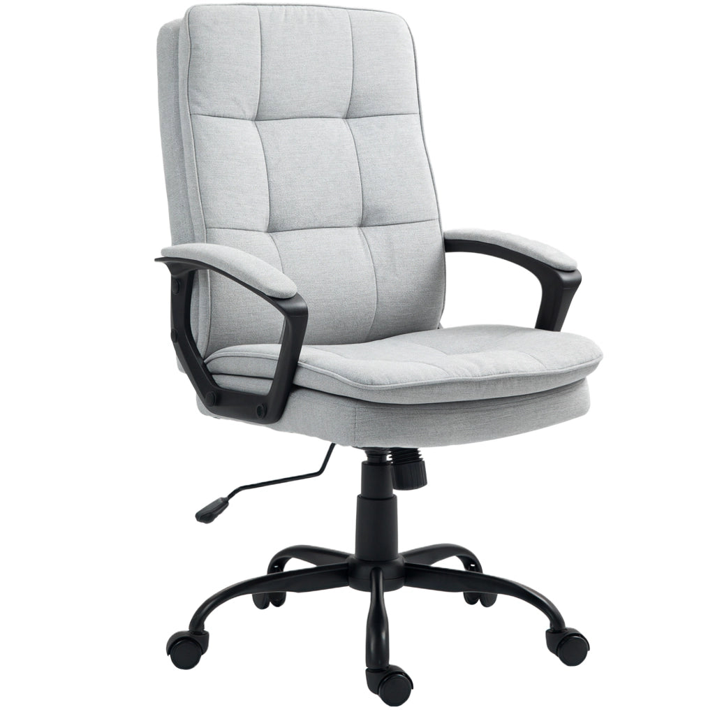 Sedia da ufficio ergonomica grigia con funzione basculante