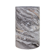 TAVOLINO Basso Rotondo 30x55 cm MDF Grigio Effetto Marmo