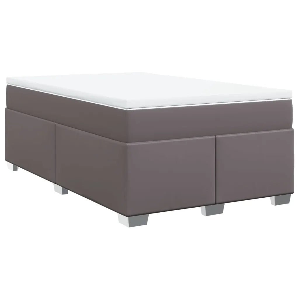 Giroletto a Molle con Materasso Grigio 120x200 cm in Similpelle