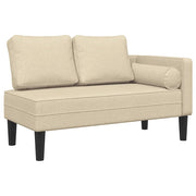 Chaise Longue con Cuscini Crema in Tessuto CFW9887935