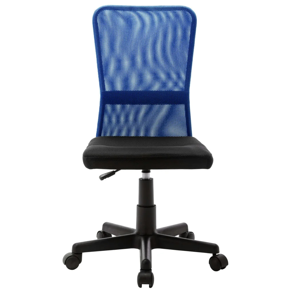 Sedia da Ufficio | Sedia da Gaming Nero e Blu 44x52x100 cm in Tessuto a Rete