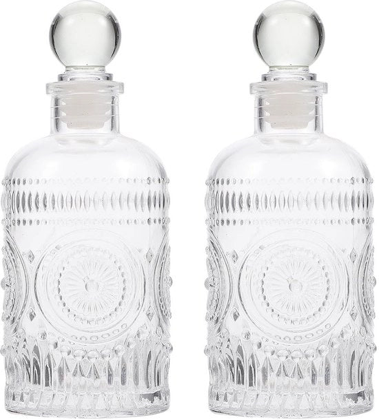 Diffusore Aromaterapico 2 Pezzi - Vaso in Vetro da 200 Ml - Decorativo - Materiale Sostenibile