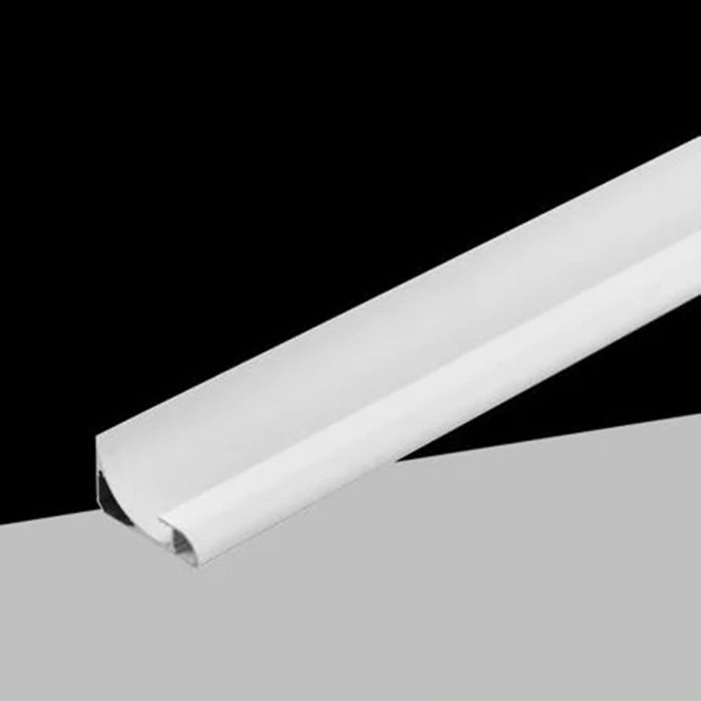 Trade Shop - 5pz Profilo Alluminio Linea D'angolo Con Copertura Opaca Per Striscia Led 10mm Bianco Al-33 -