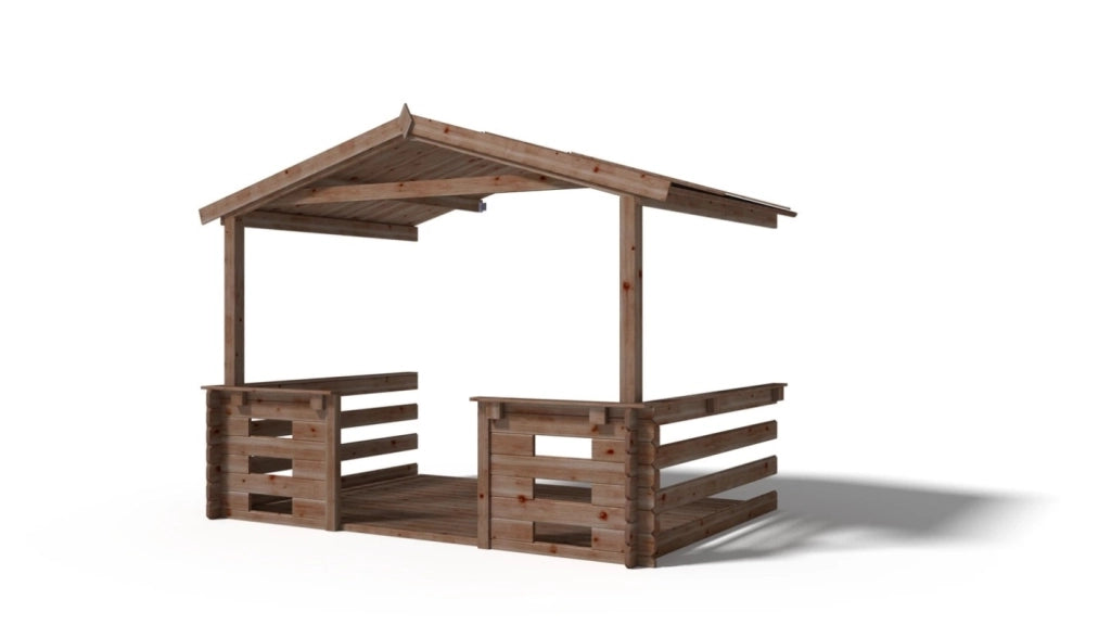 Veranda - 6m2 - 3m x 2m - impregnata - colore: marrone - DOM147 - ALTANKA