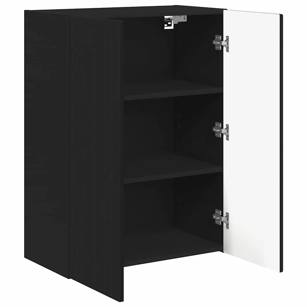 Mobile TV da parete-Mobile TV a Muro-Credenza TV Nero 59,5 x 31 x 80 cm Legno multistrato