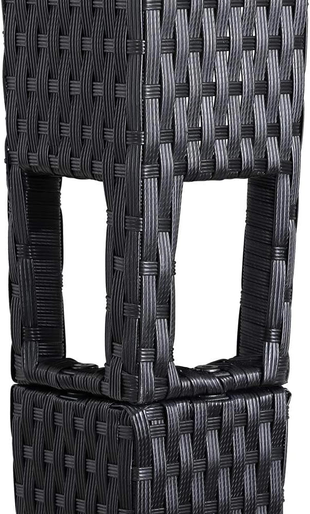 Gazebo da Giardino 3x4m Polyrattan Idrorepellente Padiglione Tendone Festa Protezione UV Nero