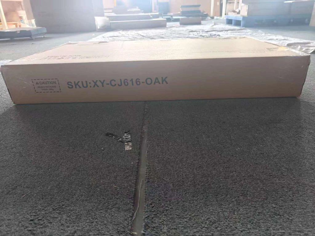 TAVOLINO da caffè 80x50x45 cm effetto rovere con nicchia e ripiani