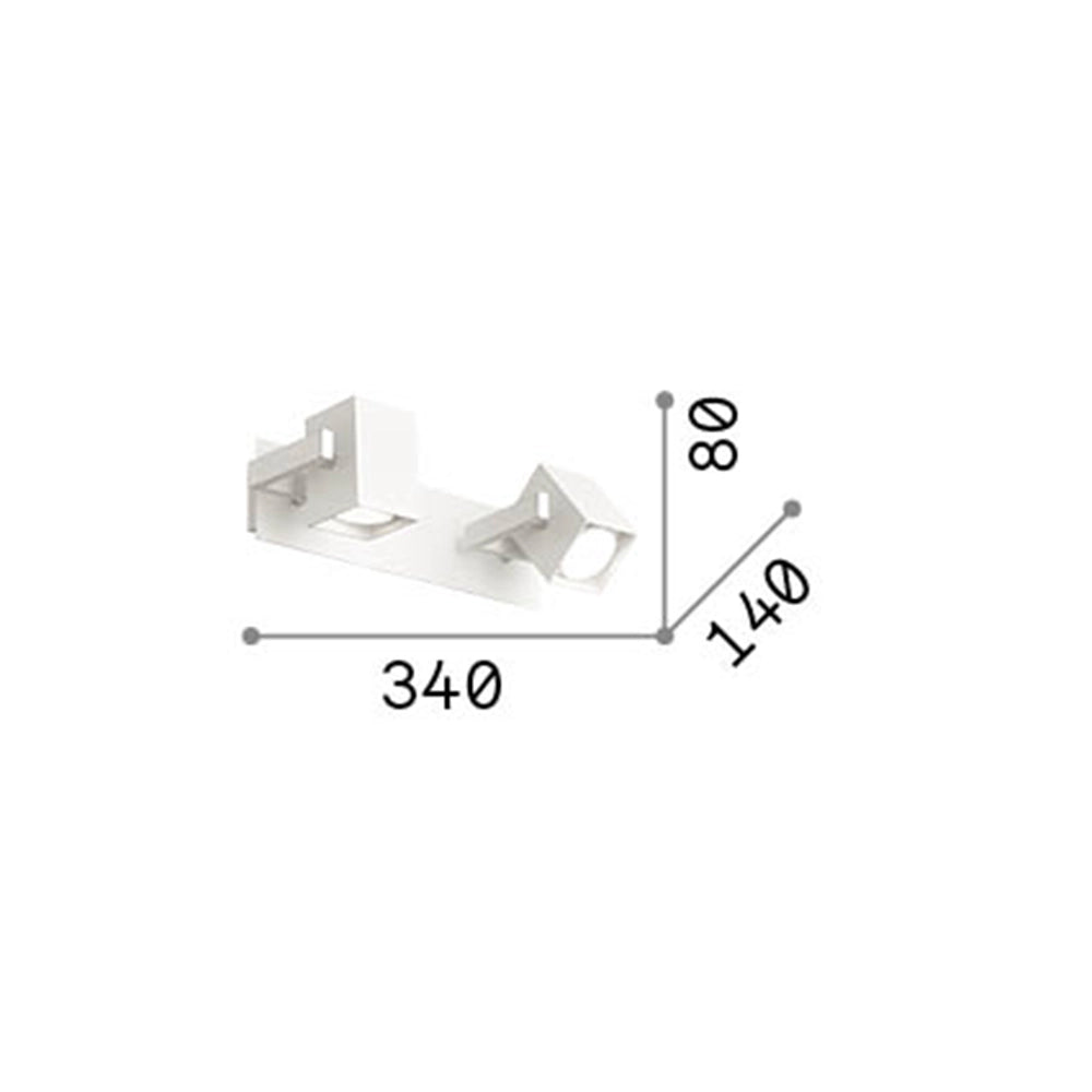 Applique Moderna Mouse Metallo Nero 2 Luci Gu10
