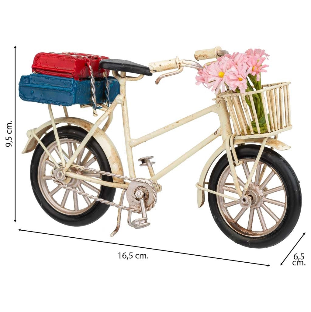Bicicletta in metallo marrone 16,5x6,5x9,5h