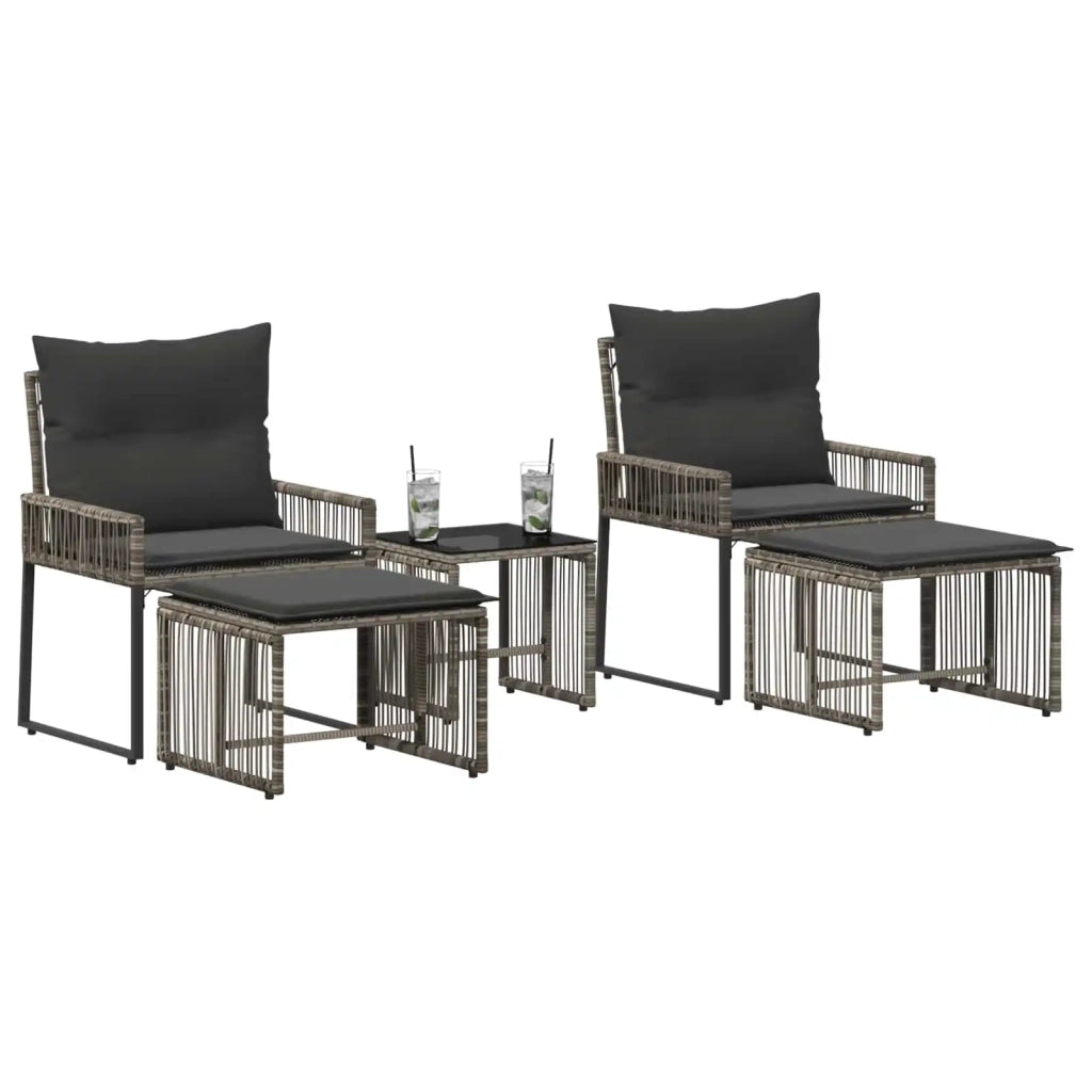 Set di Mobili da Esterno 11 pz | Set Salotto da Giardino Grigio e Grigio Scuro