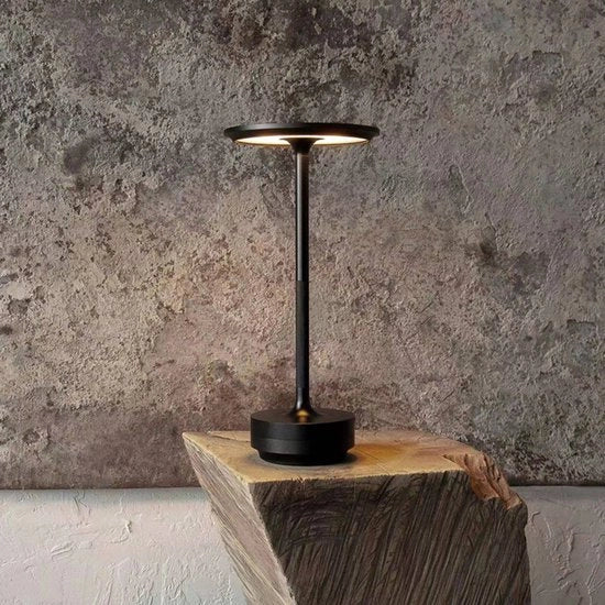 Lampada da Tavolo a LED Senza Filo - Batteria 3000mAh, Dimmabile a 3 Fasi, Luminaria Amica degli Occhi per Terrazza, Cucina e Uso Interno