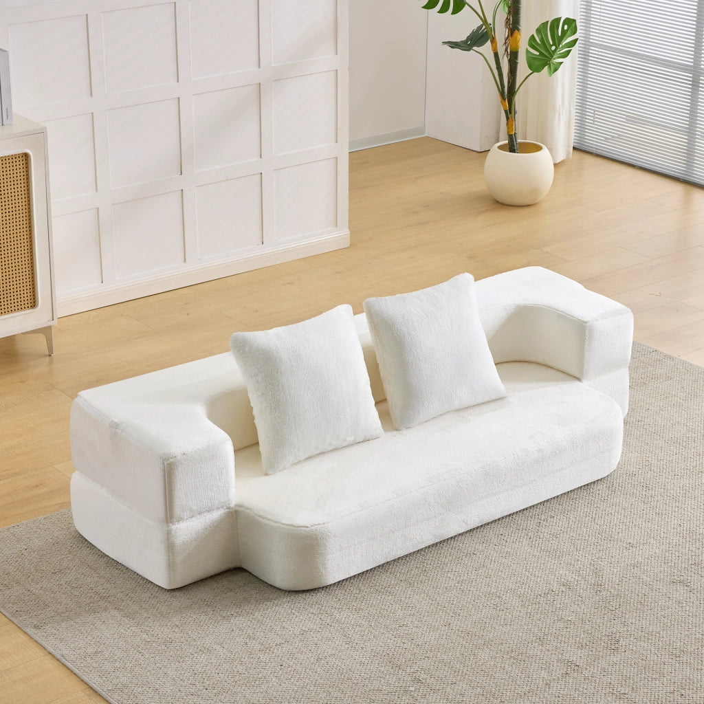 DIVANO LETTO 2 posti 31x31x110 cm Bianco crema in foam, senza montaggio