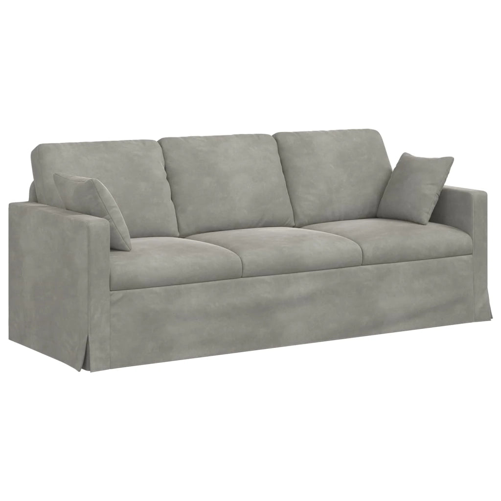 Set di divani 2 pcs Grigio chiaro 198 x 78 x 80 cm Velluto