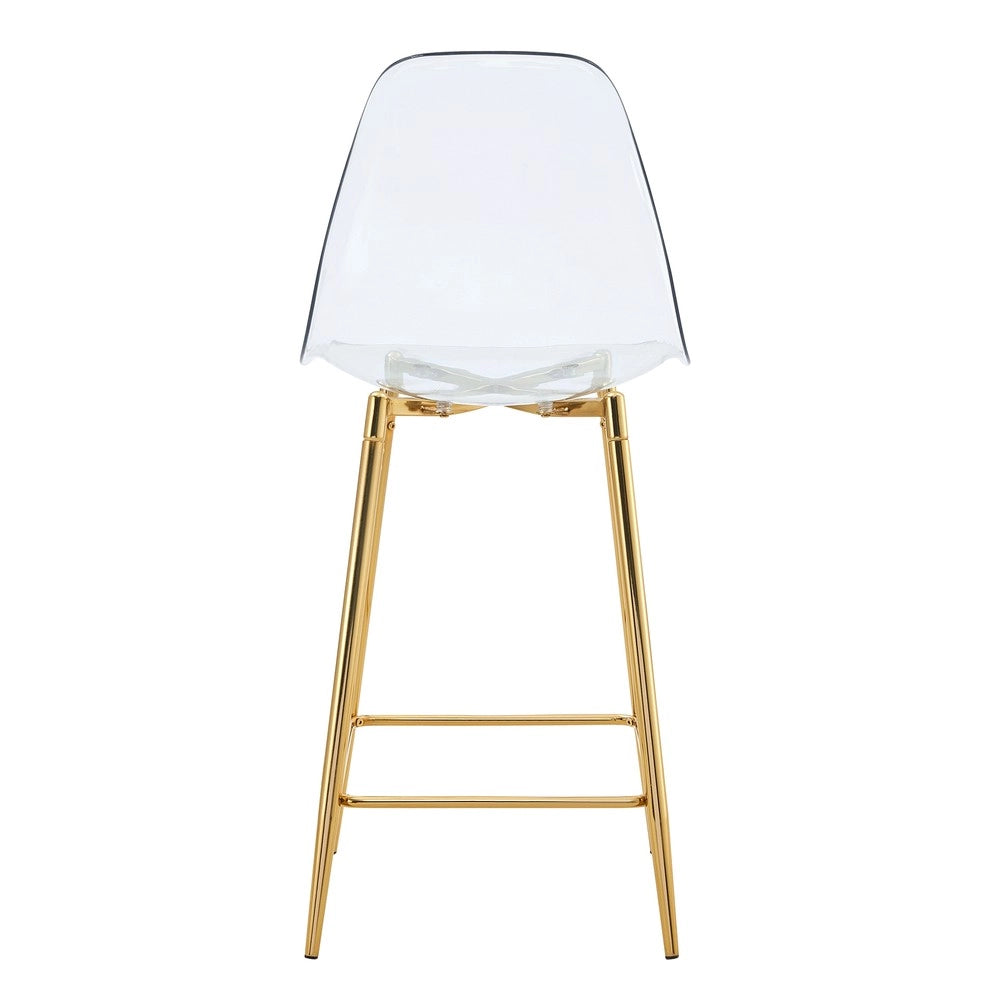 Sgabelli da Bar Set 2 Pezzi ¨C MINIMAL ¨C Trasparenti con Struttura in Metallo Nero/Oro/Argento