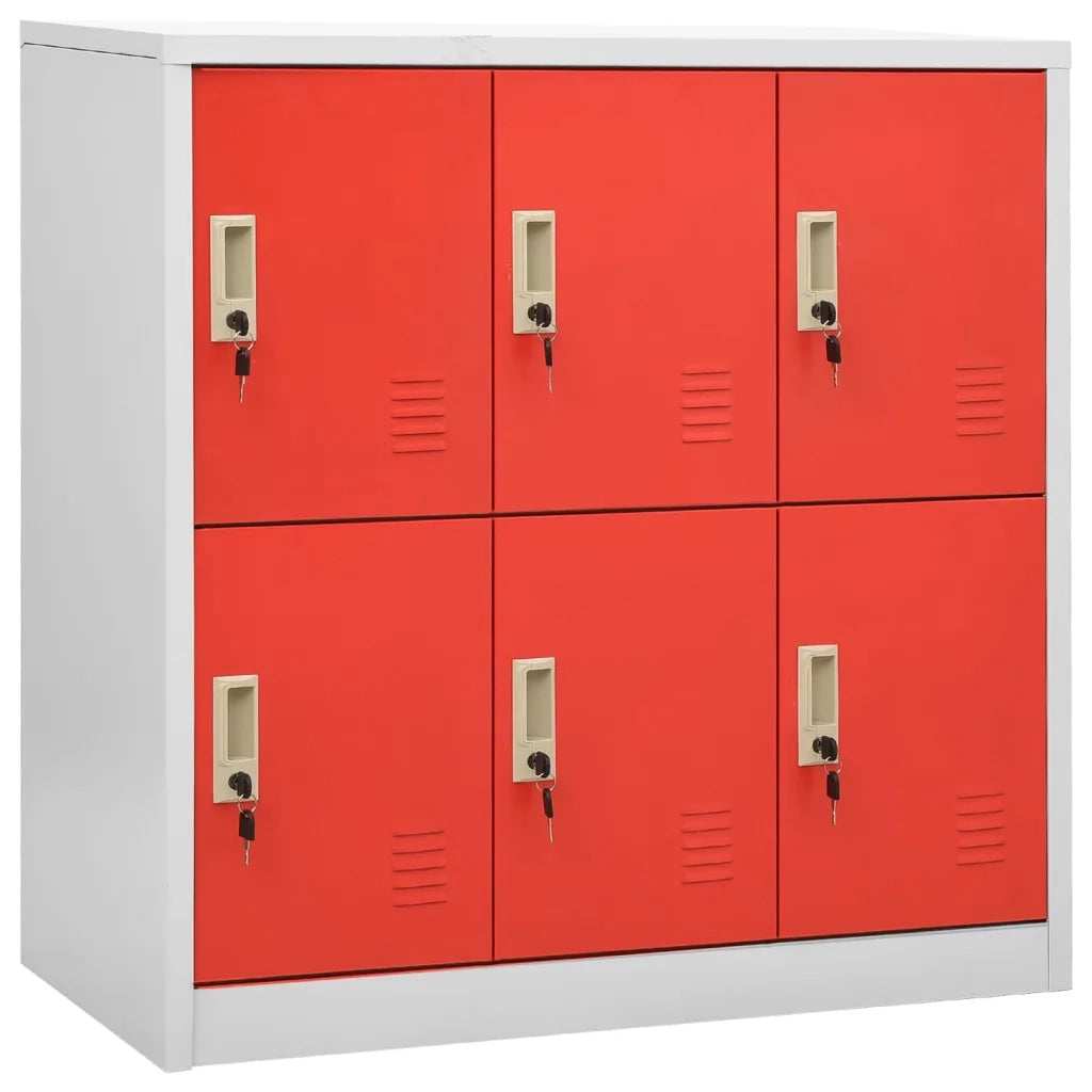 Armadietto a Chiave Grigio Chiaro e Rosso 90x45x92,5 cm Acciaio cod mxl 49566
