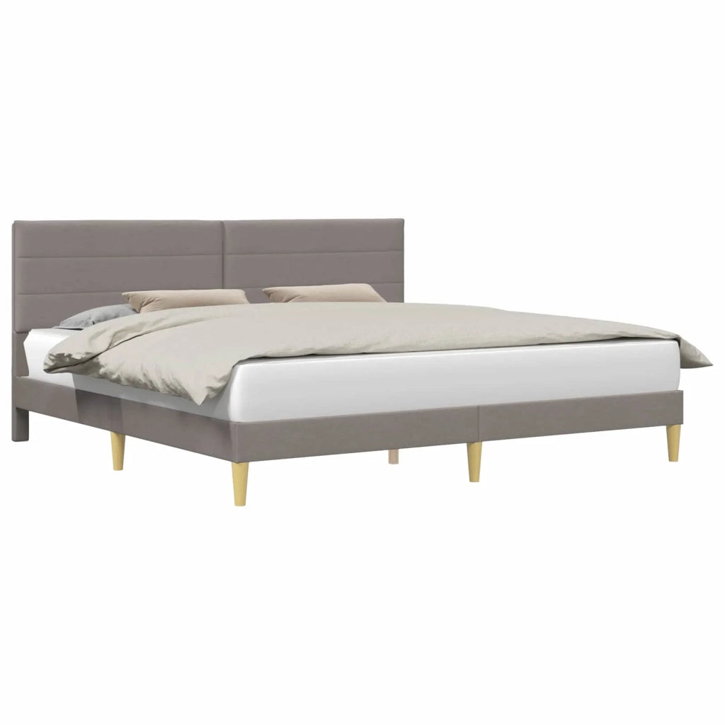 Struttura del letto con testiera Tortora 200 x 200 cm Tessuto 42027610