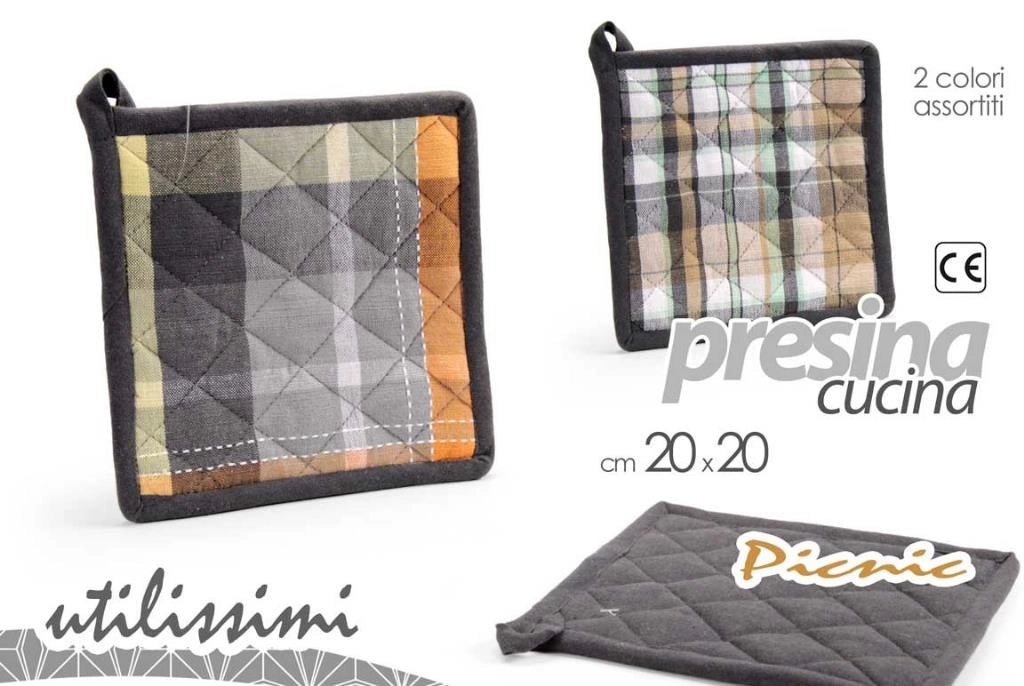 1 Pezzo Presina da Forno Cucina in Cotone 20 x 20 cm Pic Nic 2 Colori