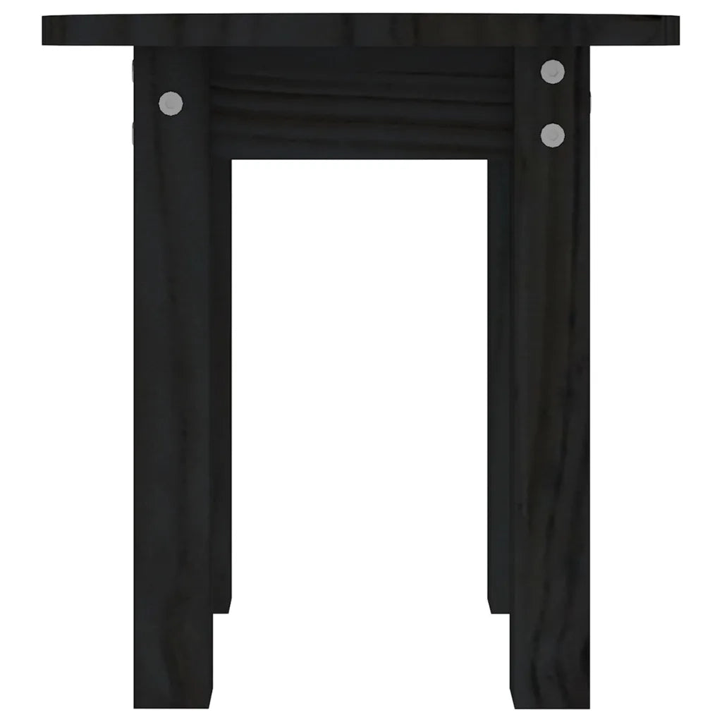 Tavolino da Salotto Nero Ã˜ 35x35 cm in Legno Massello di Pino cod mxl 25440