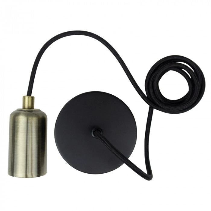 Lampada sospesa retro 1xE27 ottone nero Eco Light