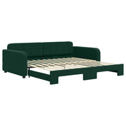 Divano letto | Sof¨¤ letto | Letto singolo Estraibile Verde Scuro 100x200cm Velluto
