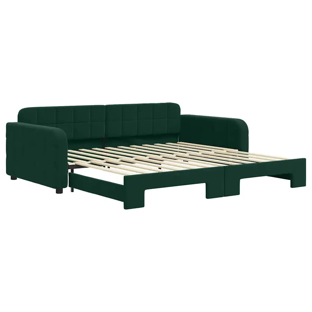 Divano letto | Sof¨¤ letto | Letto singolo Estraibile Verde Scuro 100x200cm Velluto