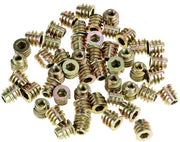 Inserti a viti M4x8mm 50 pezzi - Flangia a 5 facce - Acciaio inox - Viti a schizzo per mobili in legno - Progettate per prevenire lo slittamento - Per uso su mobili in legno