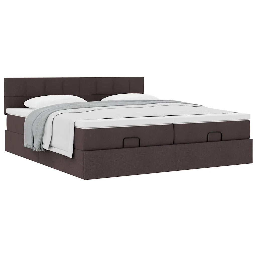 Struttura Letto Pouf con Materassi 200x200 cm in Tessuto 3312004