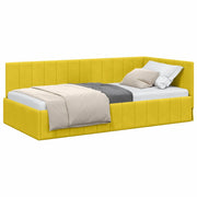 Letto singolo | Letto per adulti | Cornice del letto ad angolo Giallo 100 cm x 200 cm Velluto