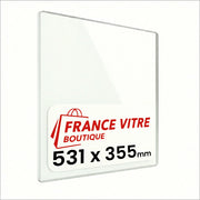 531 x 355 x 4 mm - Vetro per stufa a legna - vetro camino di ricambio - vetro per caminetto resistente al fuoco - France Vitre