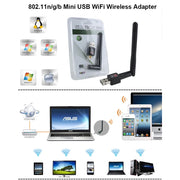 Trade Shop - Antenna Mini Usb Wireless Adattatore Wifi Chiavetta Wi-fi Penna 150 Mbps -
