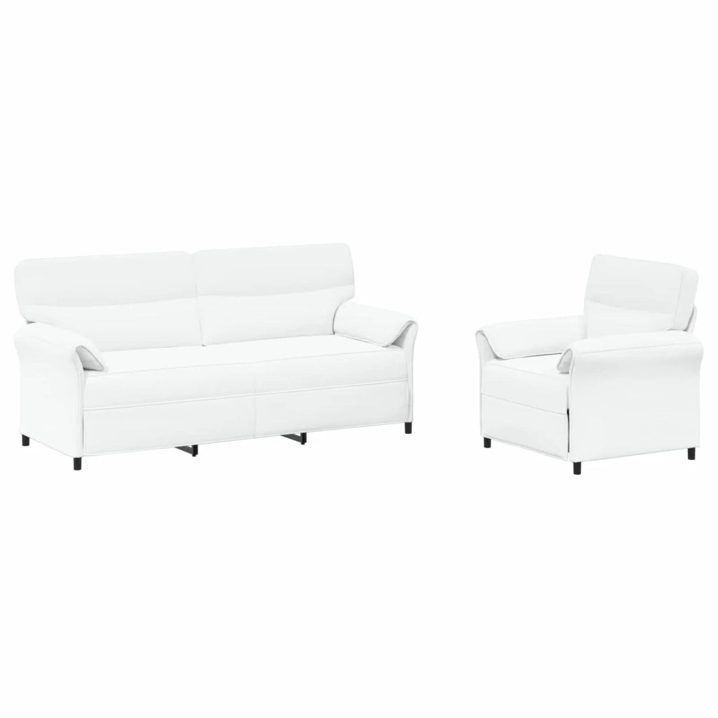 Set di divani 2 pz Bianco Tessuto 3424882