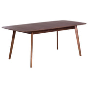Tavolo da pranzo in noce scuro 150/190 x 90 cm, allungabile con gambe in legno, minimalista e scandinavo
